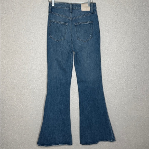 PAIGE Charlie Gabriella Distressed Flare Jeans Sz 26 Medium Wash Y2K Western - Picture 6 of 9